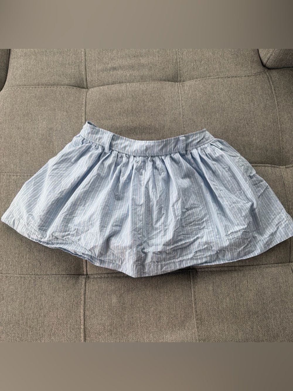 Zara Light Blue and White Striped Top